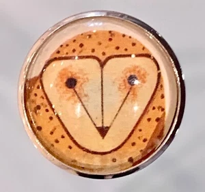 Charley Harper Owl Predator Night Bird 1" Glass Sewing Button CH642 - Picture 1 of 2