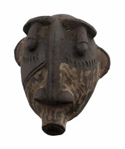 Masquette votive Ibibio Masque diminutif en Terre cuite fétiche Art africain 763 - Picture 1 of 3