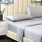 Lyocell Tencel Cooling Bedsheets Ultra Soft Breathable Queen Flat Sheet Grey