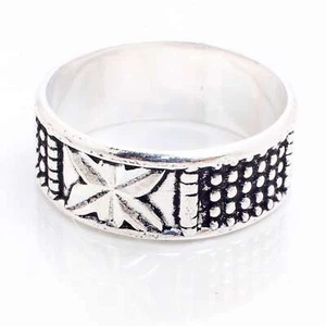 925 Placcato Argento Handmade Design Gioielli Regalo per Lei Anello Taglia 8.5 - Foto 1 di 3