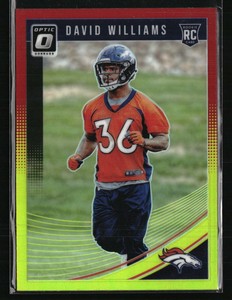 David Williams 2018 Donruss Optic Red Yellow Prizm  #125 RC Football Card