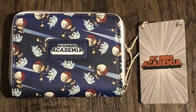 My Hero Academia Bifold Zipper Wallet Card Holder Blue Bioworld BRAND NEW Nylon - Image 1 of 3
