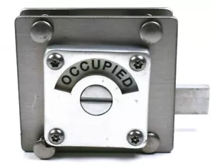 Commercial Bathroom Indicator Privacy Lock In-Use Occupied or Vacant in Nickel - Picture 1 of 6