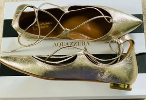 Aquazzura Christy Flats Light Gold Size 36.5  - Picture 1 of 3