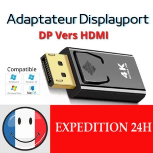 Display port DP mâle vers HDMI Adaptateur convertisseur femelle pour HDTV/PC MAC - Photo 1/4