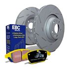 EBC Brakes Ultimax Slotted Discs & Yellowstuff Pads Kit, Front For Audi A4, A5