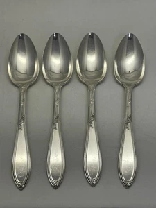 VINTAGE NEW ENGLAND SILVER PLATE *ROSEMARY* 4 TEASPOONS - Picture 1 of 9