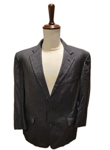 Vintage Brooks Brothers Sport Mantel Hergestellt in den USA 100 % Wolle Brooksease 43R schwarz Nadelstreifen - Bild 1 von 8