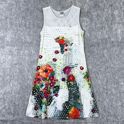 Vestido Simply Art by Dolcezza Sin Mangas Pequeño Artístico Acuarela Malla Yugo Elástico Foto 1 de 4
