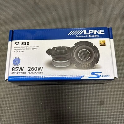 Alpine S2-S30 Next-Generation S-Series 3" 85W RMS 4 Ohms 2-Way Coaxial Speakers - Image 1 of 3