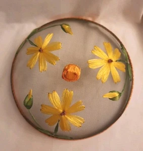 Wire Mesh Screen Embroidered Flowers Dome Picnic Accessories Outdoor Living - Picture 1 of 5