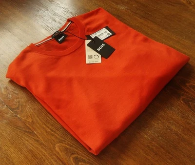 Suéteres para hombre Hugo Boss talla M cuello redondo lana virgen naranja NUEVO Foto 1 de 4