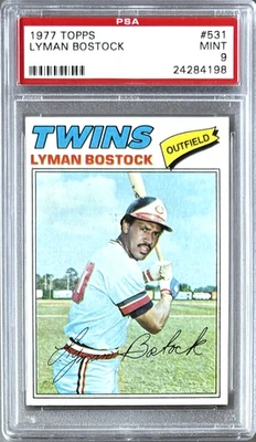 1977 TOPPS #531 LYMAN BOSTOCK PSA 9 MINT TWINS - Image 1 of 2