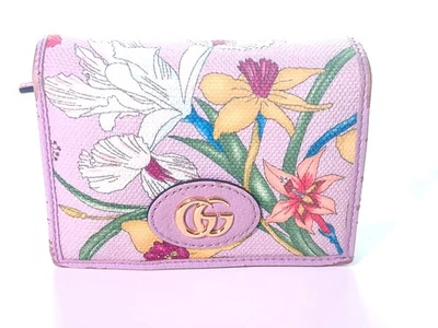 Cartera con tarjetero floral Gucci GG Marmont | Regalo navideño | Rosa | Foto 1 de 4