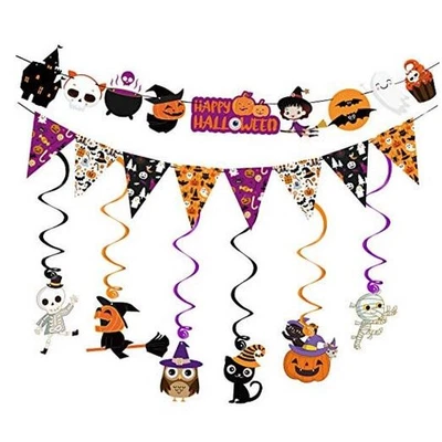 Guirlanda fofa de Halloween 2025 banner decoração de festa (pré-montada)  - Imagem 1 de 4