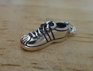 Sterling Silver 3D 19x7x5mm Cute Detailed Tennis Running Shoe Charm - Picture 1 of 8