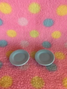Barbie Doll Dollhouse Plates Dishes #2 Blue Color Set Mattel New! - Picture 1 of 2