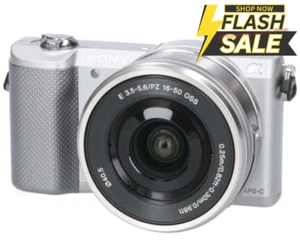 [C] Sony Alpha a5000 ILCE-5000 Mirrorless Camera Silver W/Lens SELP1650 Japan - Picture 1 of 18