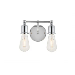 Living District Serif 2 light chrome Wall Sconce - Picture 1 of 1