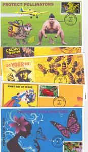 JVC CACHETS - 2017 PROTECT THE POLLINATORS ISSUE SET OF 5 BEES BUTTERFLY INSECT - Picture 1 of 6