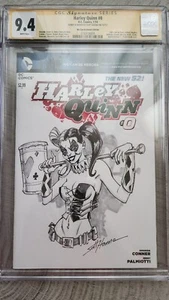 Harley Quinn #0 Cubierta en Blanco CGC 9.4 Scott Hanna Firmada y Esbozada 1 de 1 Personalizada - Imagen 1 de 6