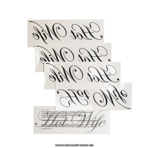 2 x "Hot Wife" tatuaje - inscripción en negro - Sexy Kinky Fetish Tattoo (2)