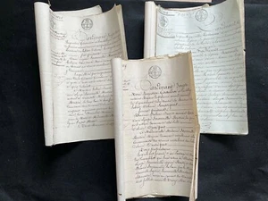 Anciens Actes Notariés Succession Sourrouille de la Mortière Olonne Vendée XIXe - Picture 1 of 3