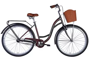 Fahrrad City Damen 28" Korb Stadt Retro Gepäckträger Stahl Grau RH 48cm - Bild 1 von 2