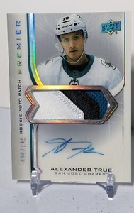 2020/21 Upper Deck Premier, Premier Rookie Auto Patch SJ Sharks Alexander True.