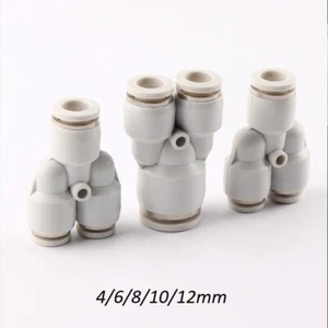 Nylon Pneumatic Y Shape Hose Tube Inline Push Fit Connector Air Line Airline - Picture 1 of 5