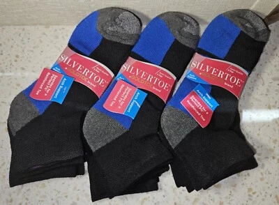9 pares de calcetines deportivos SilverToe By Gold Toe para mujer talla 6-9 negro azul NUEVO Foto 1 de 4