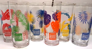 Set of 6 Hungry Jack's 'Aussie Summer' 2021 Highball Tumbler Glasses - Jacks - Picture 1 of 13