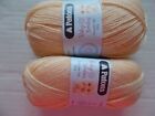 Patons Baby Smiles Fairytale Fab 4ply yarn, Peach, lot of 2 (204 yds ea)