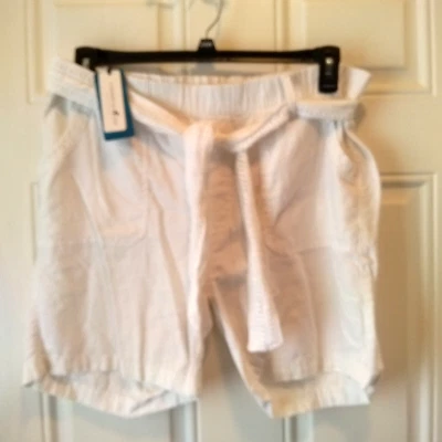 Caribbean Joe женщин размер XL белый льняной/вискозы новый с Ярлыками галстук Belyt шорты DW747 - Изображение 1 из 4