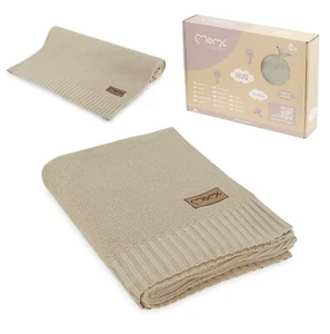 MoMi HUG Babydecke Bambus + Baumwolle 110x80cm - Bamboo Blanket - Beige - Bild 1 von 7