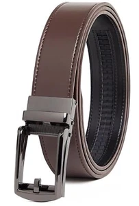 Genuine Leather Brown Ratchet Belt for Men Dress Belt for Men Track Adjust Be... - Picture 1 of 7