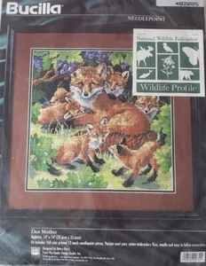 Künstlerisches gezähltes Kreuzstich-Kit Den Mutter Kit Mutter Fuchs mit Babys 1997 - Bild 1 von 3