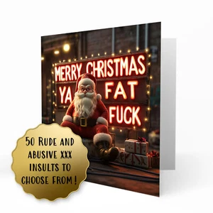 Funny & Naughty Christmas Card for Adults – Rude and X-Rated Phrases, Over 18's - Picture 1 of 62