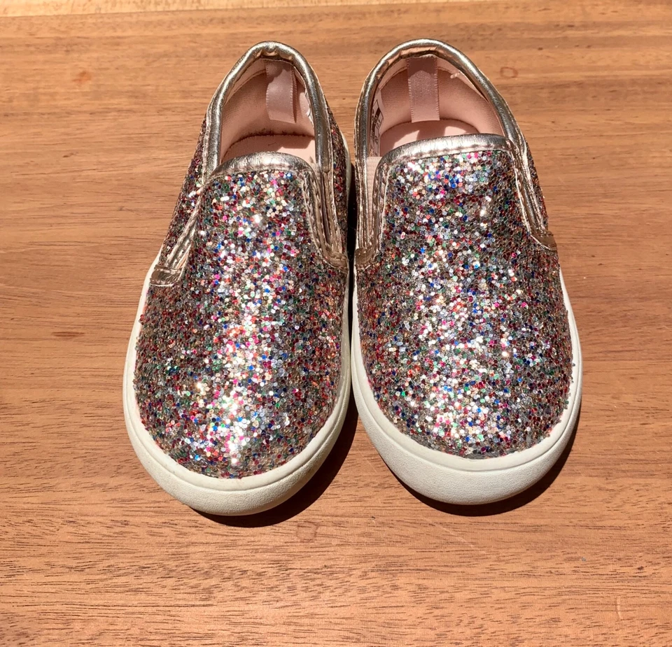 Carters Pink/MutliColor Sparkel Slip On Sneakers Toddler Size 5 - Image 1 of 4