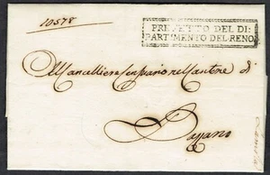 1809 Italy Bologna Printed Contents 'PREFETTO DEL DI DEPARTMENTO DEL RENO' VFU - Picture 1 of 3