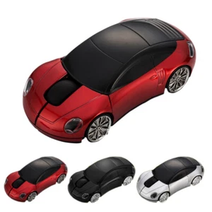 Wireless Optical Gaming Mouse USB Receiver Car Shape Red for Pc Laptop - Picture 1 of 12