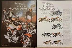 1969 Harley Davidson 2pg Druck Ad Sportster Sprint Rapido M65 Electra Glide - Bild 1 von 1