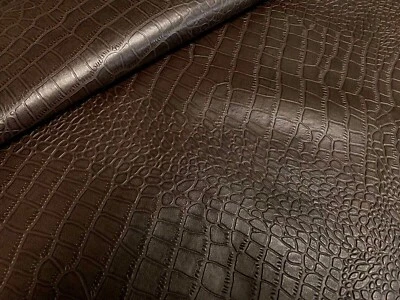 Crocodile Lamb skin leather Brown Color (100% Genuine Skin) - Image 1 of 4