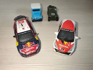 Peugeot 207 + Citroen C4 Wrc Norev 1/43 + 2 Jeep 1/64 - Foto 1 di 7