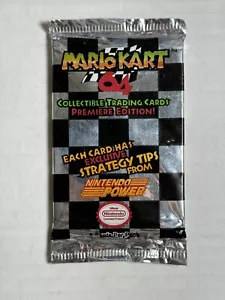 SUPER RARE SEALED Vintage 1997 Mario kart 64 Nintendo Power Trading Cards PACK - Picture 1 of 2