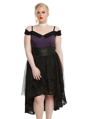 VESTIDO NEGRO Y MORADO VILLANOS DISNEY Disfraz Halloween Disneybound Baile de graduación 22W Foto 1 de 4