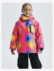 GEMYSE GIRLS MULTICOLORED WATERPROOF SKI JACKET SIZE LARGE(10-12) - Picture 1 of 11