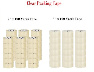 Clear Carton Sealing Packing Package Tape 100 Yards (300 ft) Choose: Size & Qty - Image 1 of 4