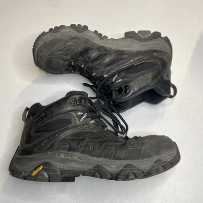 MERRELL MENS J036577W MOAB 3 Vibram MID BLACK WATERPROOF HIKING BOOTS SIZE 9.5W - Image 1 of 4