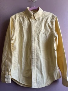 Polo Ralph Lauren Boys Oxford Yellow Long Sleeve Shirt Size Medium (10-12) - Picture 1 of 7